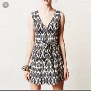 Plenty by Tracy Reese‎ A-Line Tank mini Dress Blk/Wht Geometric Black White Sz 8